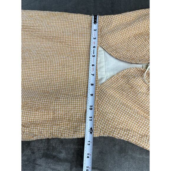 Paloma Wool Chambao Gingham Rust Midi Dress Rust Orange Tie Front XS 34 - Picture 14 of 16